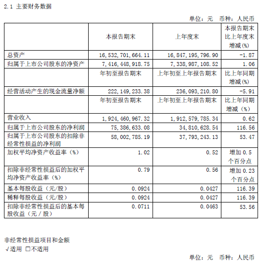 主要财务数据