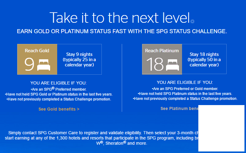 SPG Gold/Platinum金卡/白金卡挑战开放公开页面