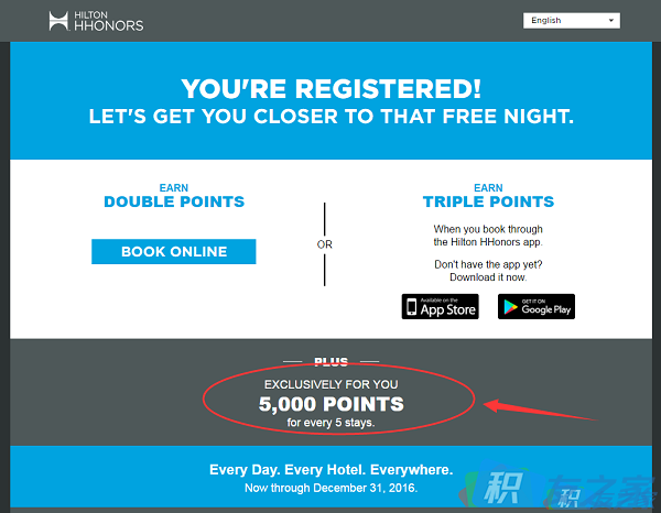 希尔顿APP预定3倍积分奖励 还有定向额外积分奖励
