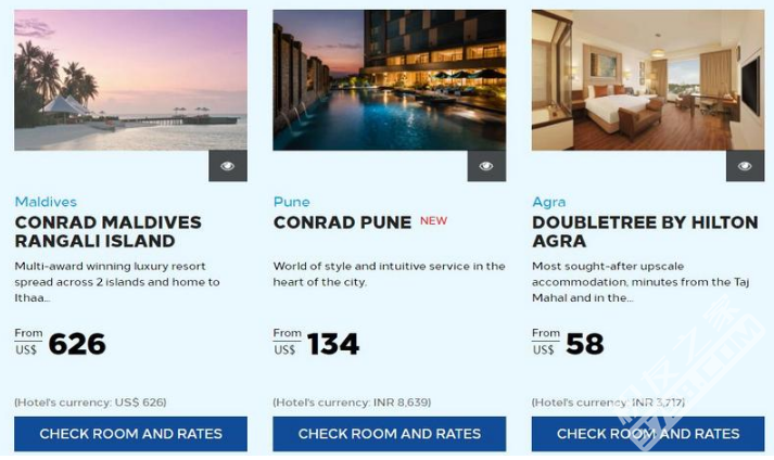马尔代夫/印度/斯里兰卡希尔顿酒店最高7折优惠
