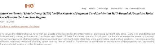 IHG再次发生大规模信用卡信息泄露